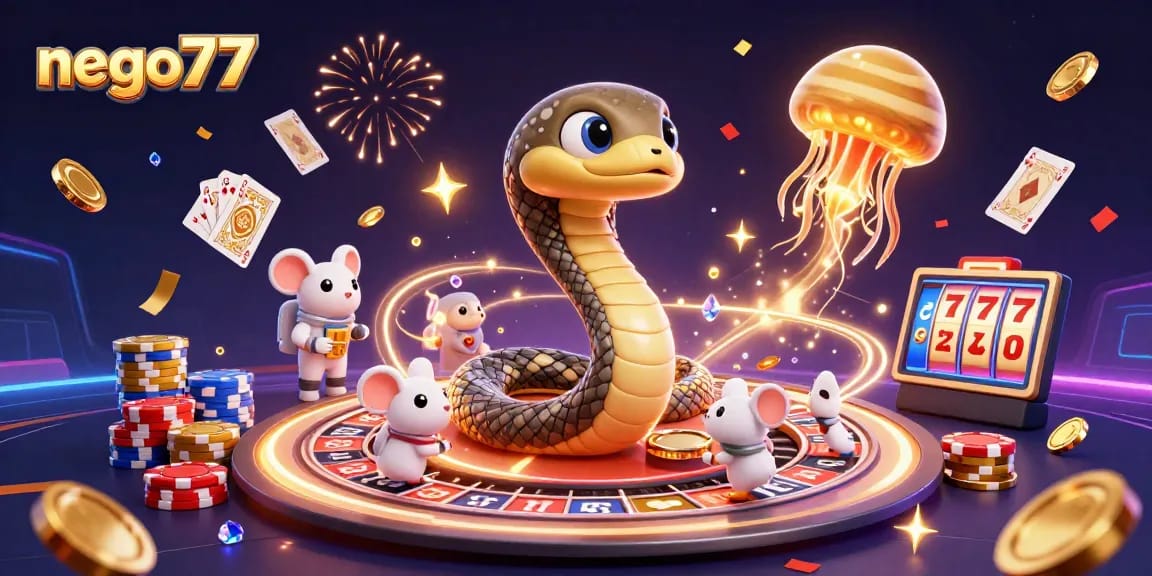 Nego77 players place bets on a cosmic roulette wheel as golden coins cascade around