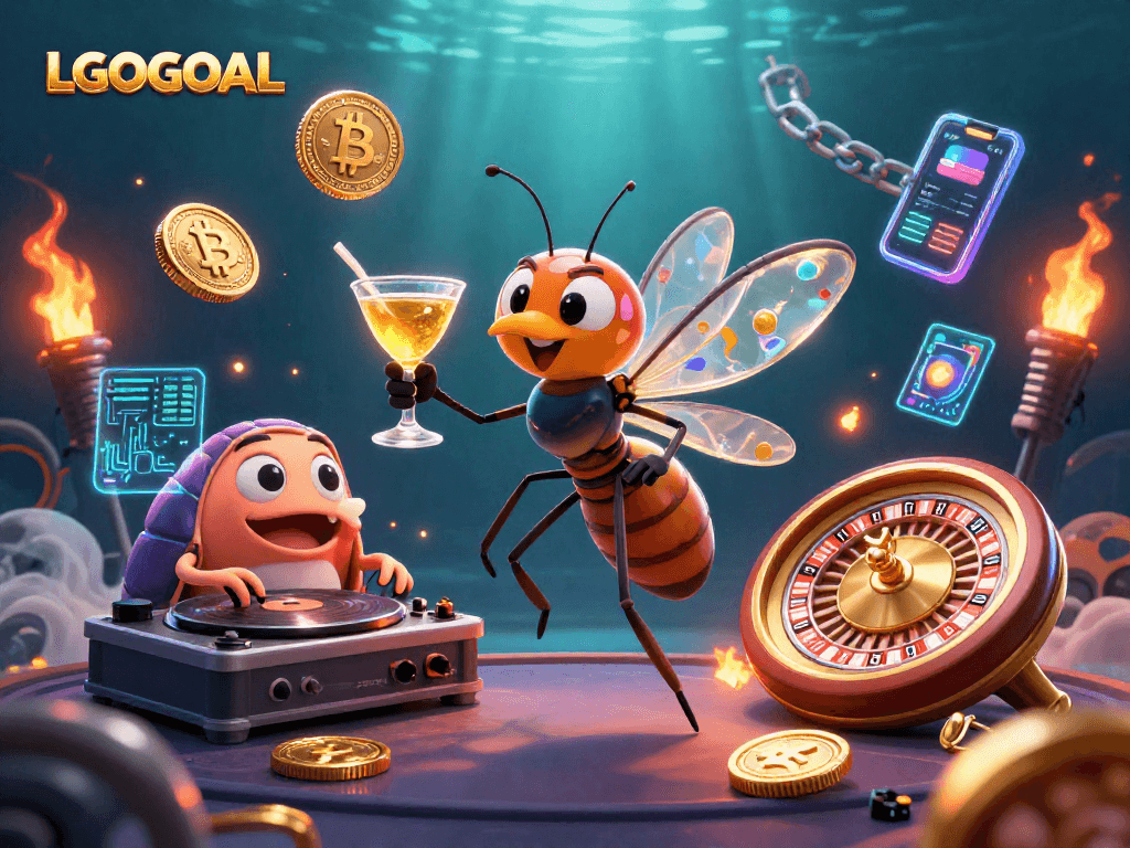 Engage with LGOGOAL's exciting gaming world featuring a vibrant casino mascot and captivating elements.