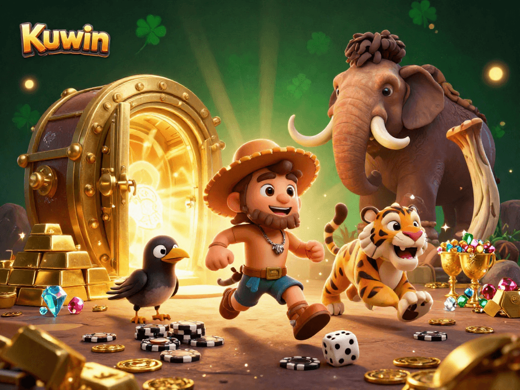 Kuwin casino scene featuring a caveman and sabertooth duo, engaging in thrilling gaming action.