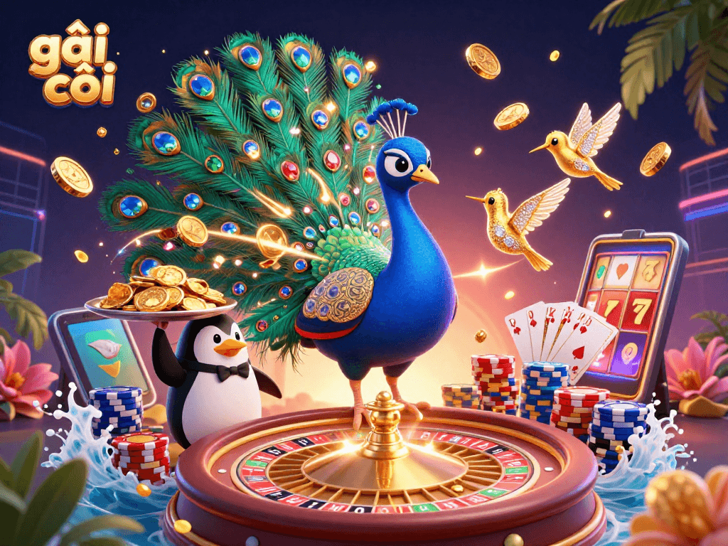 Engage in exhilarating gameplay with gái gọi, featuring vibrant casino elements and colorful characters.