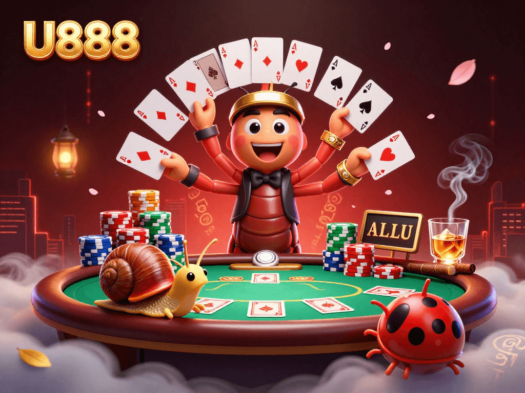 Engage in thrilling gameplay at U888 with a vibrant scene of excitement and high stakes.