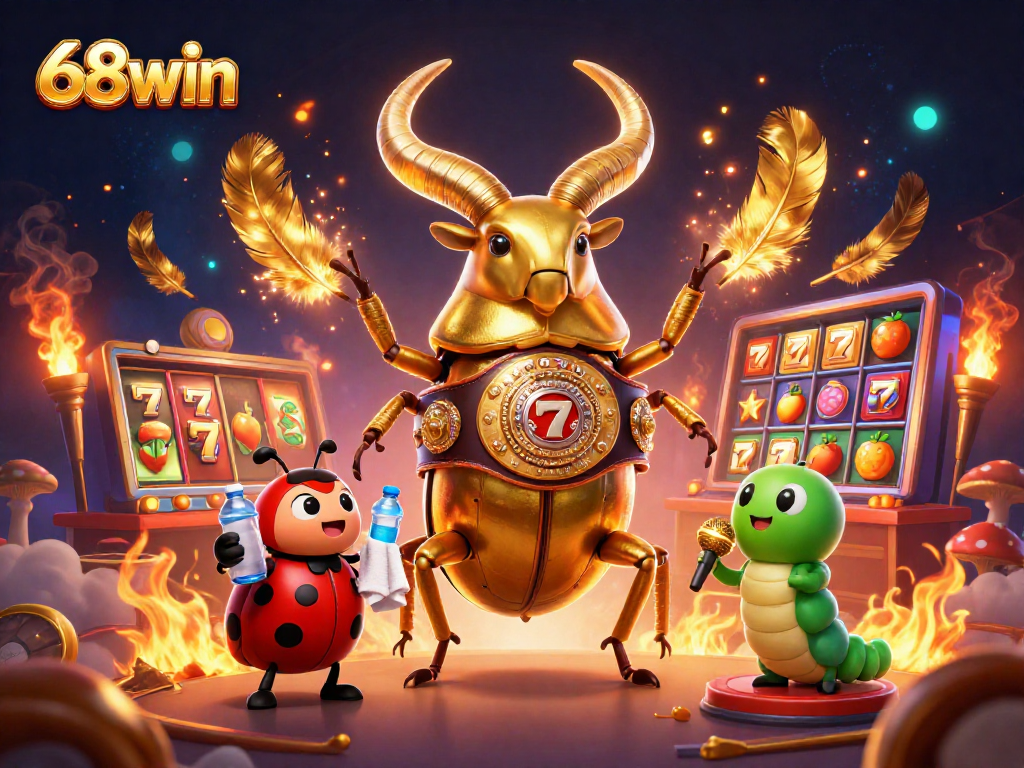Experience thrilling gameplay at 68win with golden beetle champion showcasing exciting slot games.