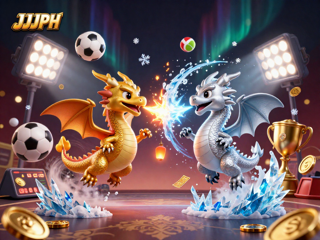 Magandang JJJPH na sitwasyon sa casino, na naglalarawan ng mga dragon at sports na elemento.