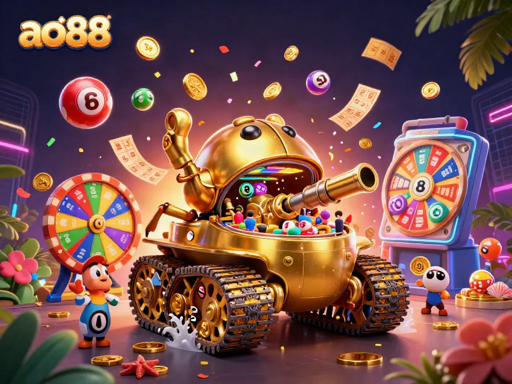 Experience thrilling action at ao88 with a vibrant casino scene featuring dynamic gaming elements.