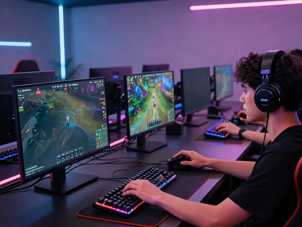 Competitive gaming at luxury111 with immersive technology and vibrant atmosphere