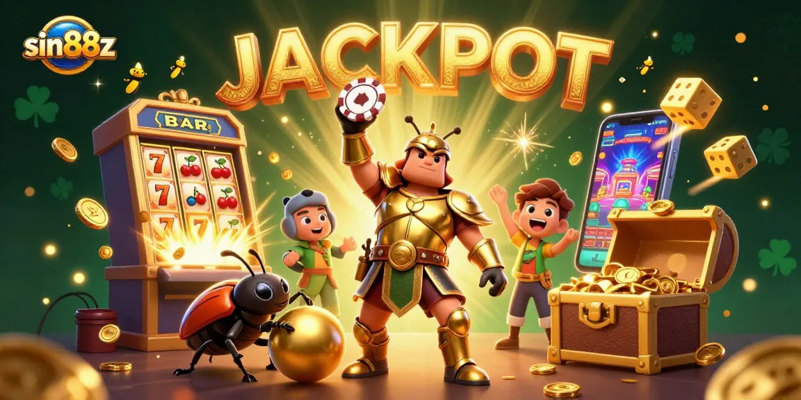 Experience sin88z excitement with a jackpot explosion featuring beetle champions and casino elements!