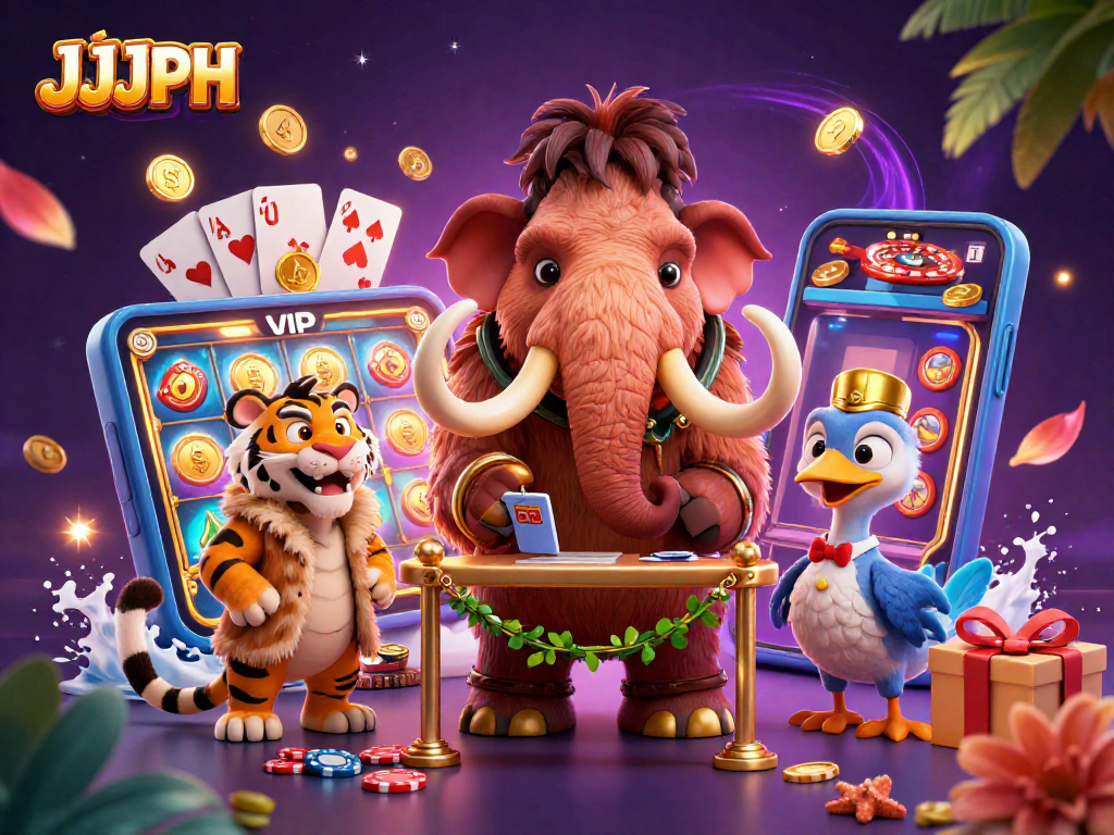 Ang JJJPH ay isang makulay na eksena ng mga karakter sa casino na nag-aalok ng masayang karanasan ng apat na hayop.