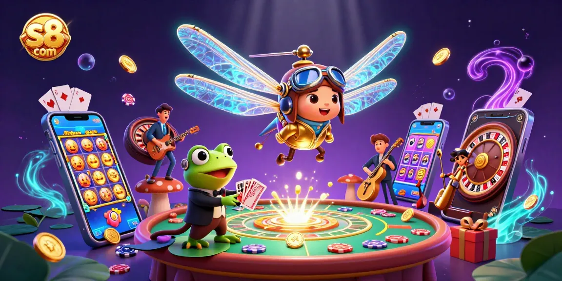 Engage with thrilling casino fun at s8 com: A vibrant 3D scene featuring exciting gambling elements with colorful characters.