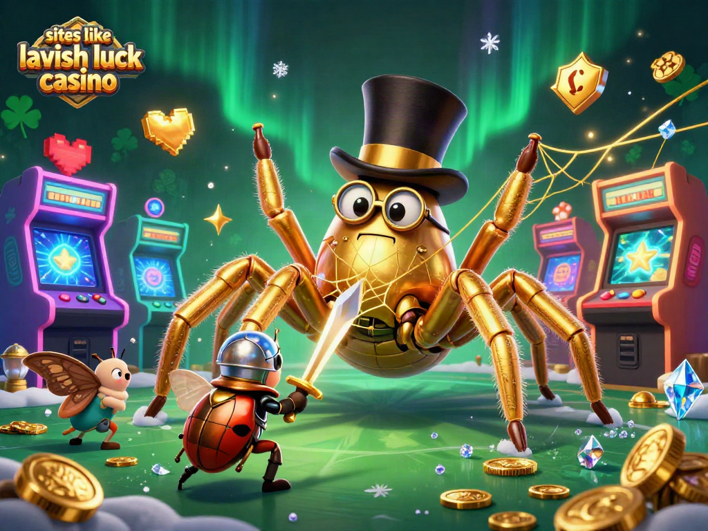 Spin and win with exciting games like Lavish Luck Casino in this vibrant illustration.