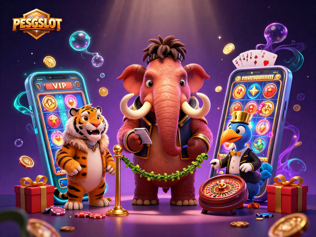 PESGSLOT menghadirkan pengalaman bermain slot yang menarik dengan tampilan karakter kasino unik dan elemen permainan yang menawan.