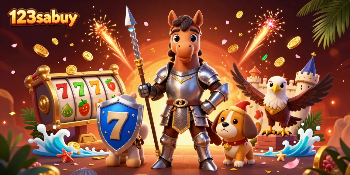 Engage in thrilling gaming experiences with 123sabuy as medieval characters enjoy casino fun.