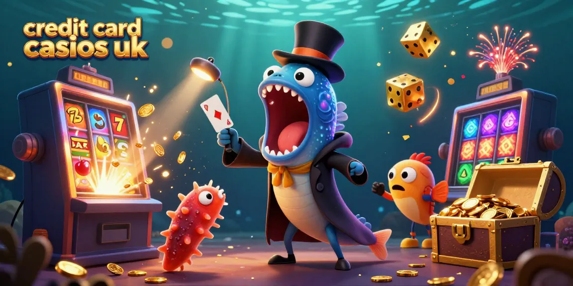 Engaging illustration showcasing credit card casinos UK with bioluminescent eel and magical elements in a vibrant underwater scene.