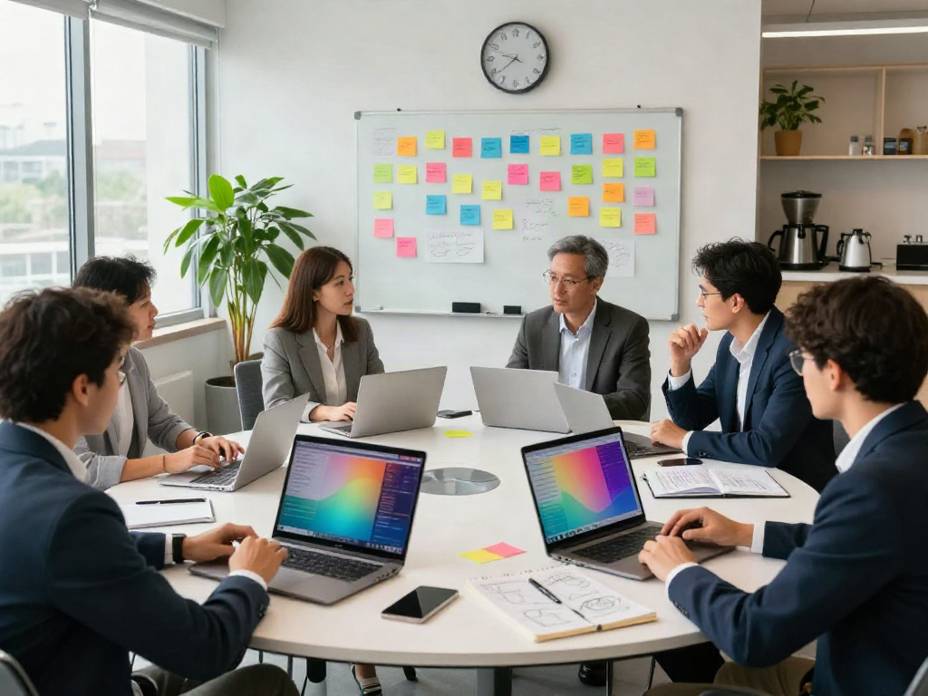 Collaborative workspace with professionals discussing strategies related to peh888 solutions.