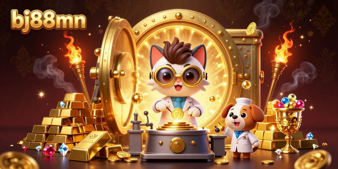Capture excitement with bj88mn in a bustling casino lab, filled with gold and gems.