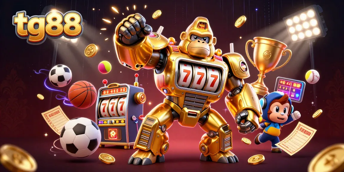 Enjoy thrilling gameplay at tg88 with our dynamic 3D illustration featuring exciting gaming elements.