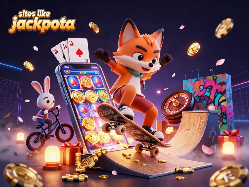 Experience thrilling gameplay with sites like Jackpota while enjoying casino-themed 3D illustrations.