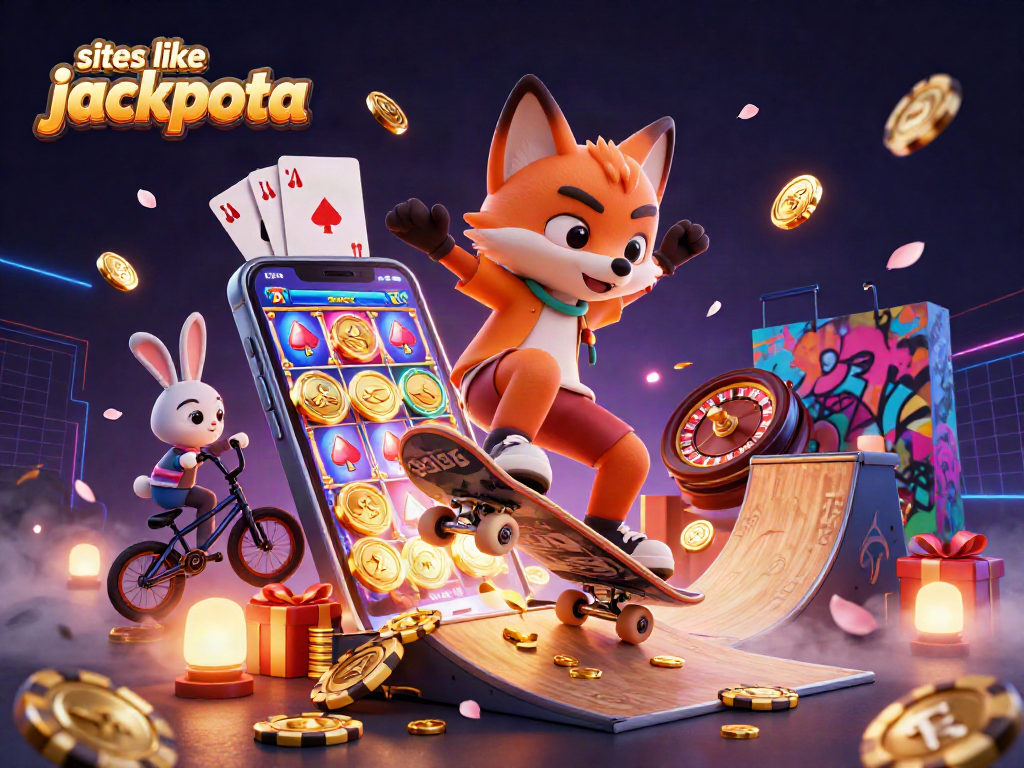 Experience thrilling gameplay with sites like Jackpota while enjoying casino-themed 3D illustrations.