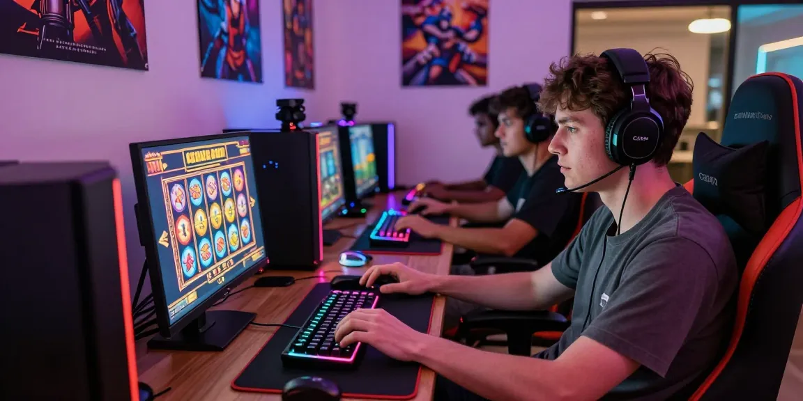 Exciting scene of players engaging with slot gacor game in a vibrant gaming environment.