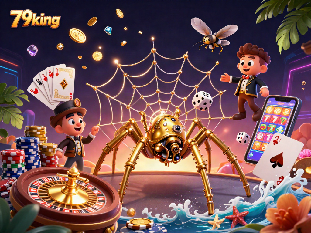 Engage in thrilling bets at 79king with a vibrant steampunk-themed casino illustration.