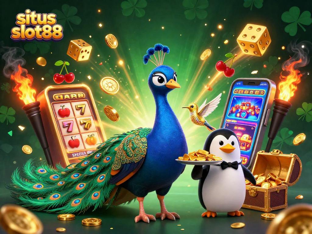 Spin the reels at situs slot88 with vibrant 3D casino scenes showcasing colorful jackpot elements.