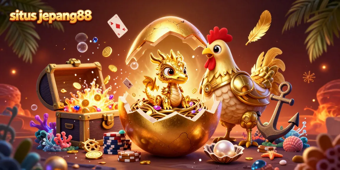 Experience thrilling gameplay at situs jepang88 with a captivating golden dragon and poker-themed 3D illustration.