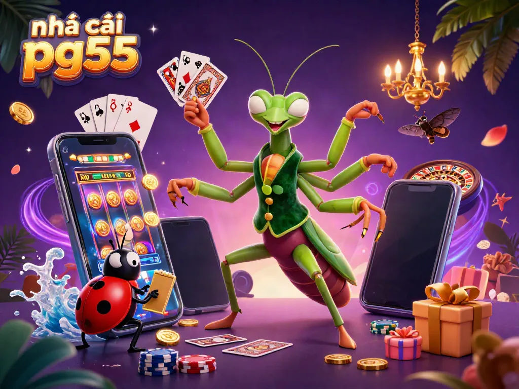 Experience exciting gaming at nhà cái pg55 with dynamic characters and vibrant casino elements.