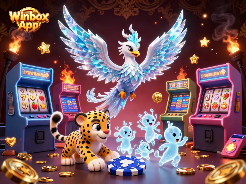 Experience the excitement of the Winbox App with vibrant characters and casino-themed elements.