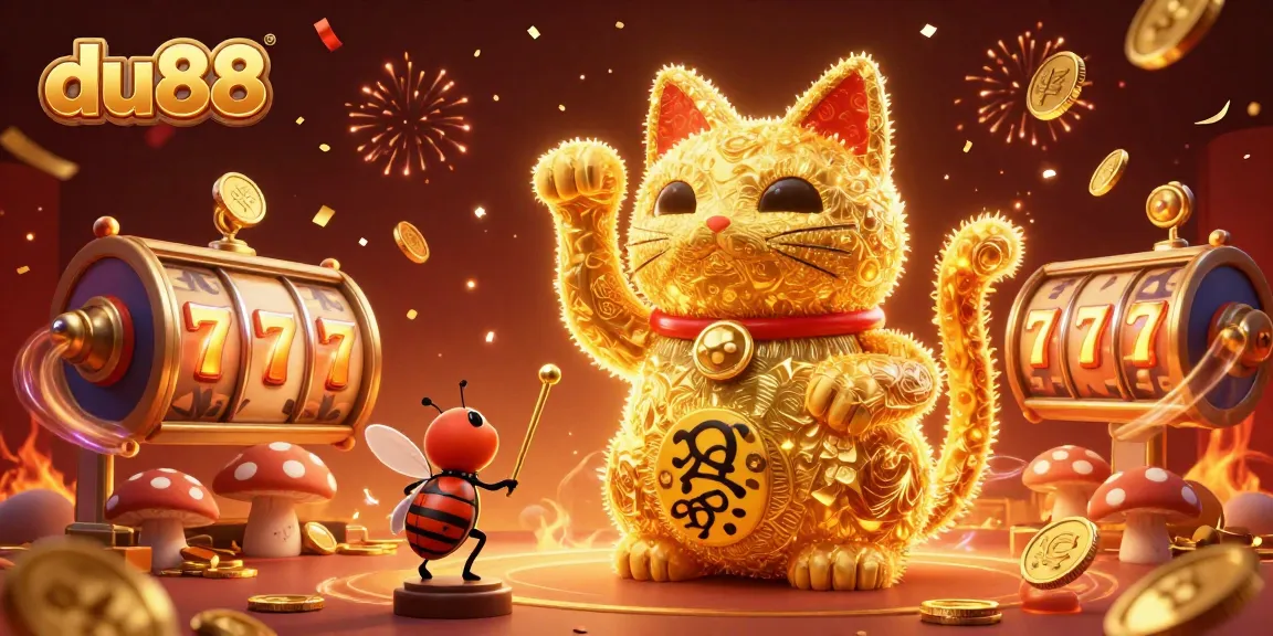 Join the vibrant action with du88's lucky cat in this stunning casino-themed artwork.