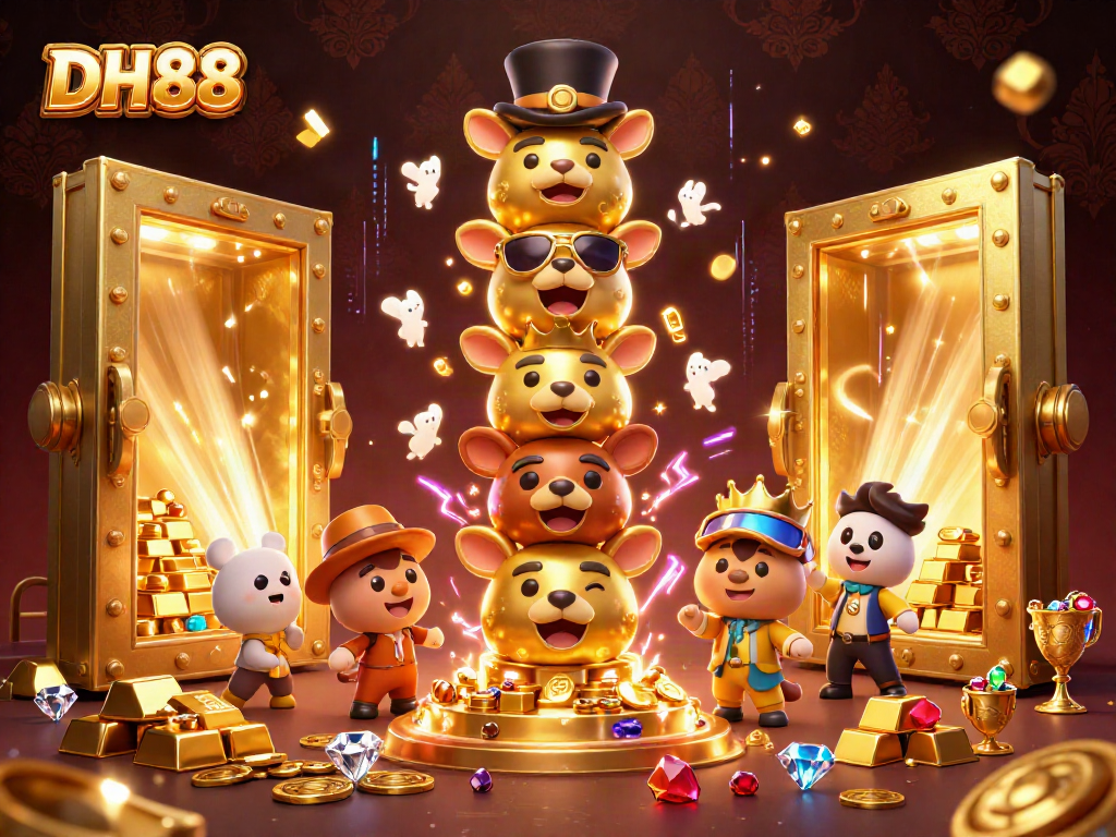 Experience the excitement of DH88 with cartoon totem poles and treasure elements in a vibrant casino scene.