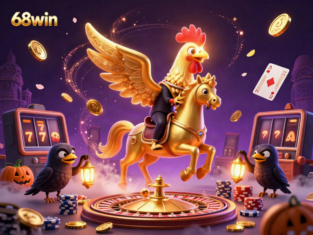 Engage in thrilling gameplay at 68win with golden rooster and mystical casino elements.