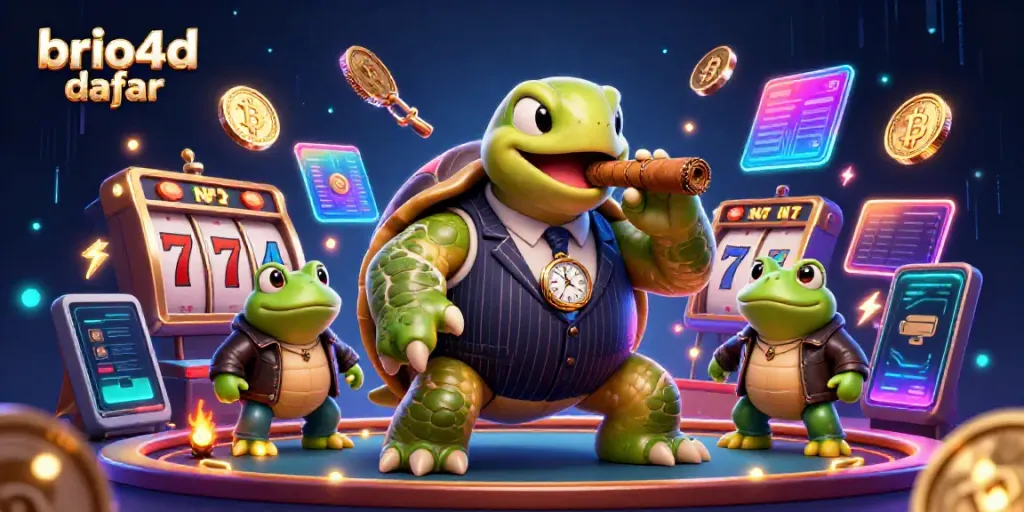 Join the exciting brio4d daftar as a vivid snapping turtle mobster and bullfrog enforcers light up the casino.