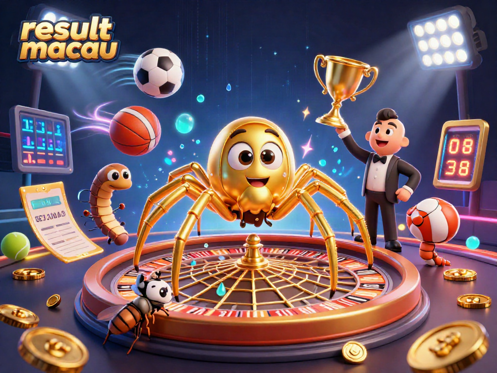 Engage with result macau by spinning winning bets in a vibrant casino-themed scene.