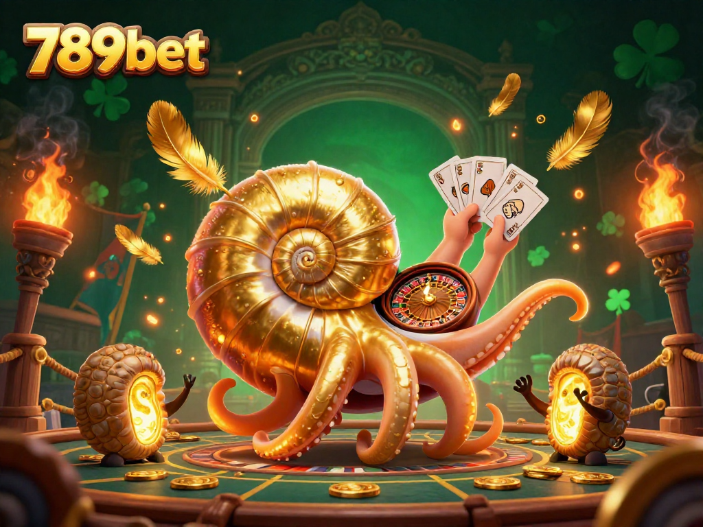 Experience thrilling gameplay at 789bet with a vibrant scene featuring a giant nautilus roulette wheel.