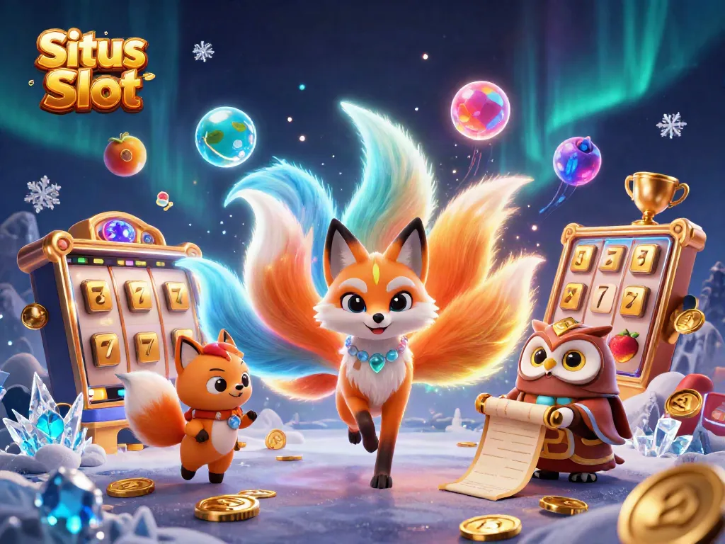 Permainan Situs Toto Slot yang mengasyikkan ditampilkan dengan karakter mistis dan simbol slot mengkilat.