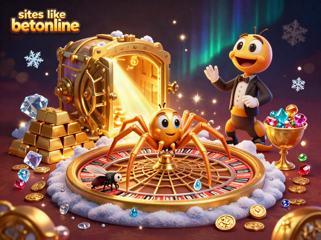 Engage with sites like betonline featuring a 3D spider, roulette web, and sparkling treasures.