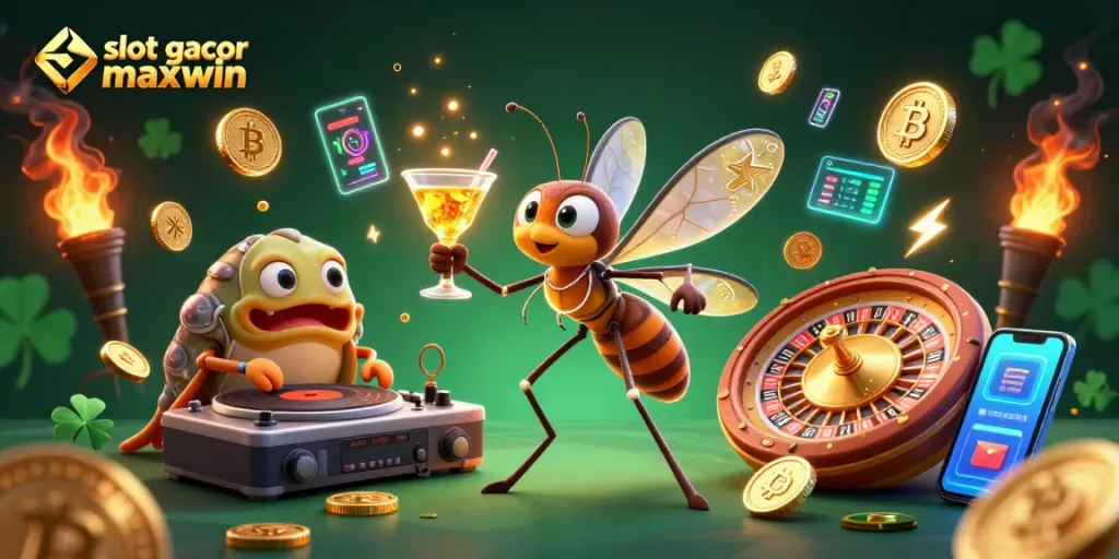 Experience the thrill of slot gacor maxwin with a vibrant gaming scene featuring unique 3D characters.