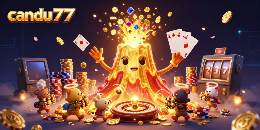 Menangkan jackpot dengan candu777 di dalam keriuhan gunung emas menyemburkan koin dan harta.