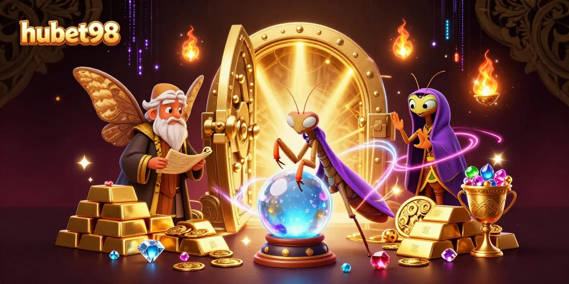 Engage in thrilling gameplay with hubet98 in this vibrant casino illustration featuring luck and fortune.