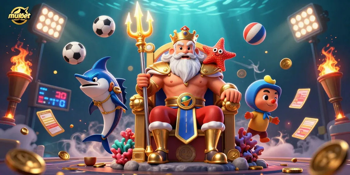 Bet on mubet with Neptune's underwater casino, featuring exciting sports elements and vibrant games.