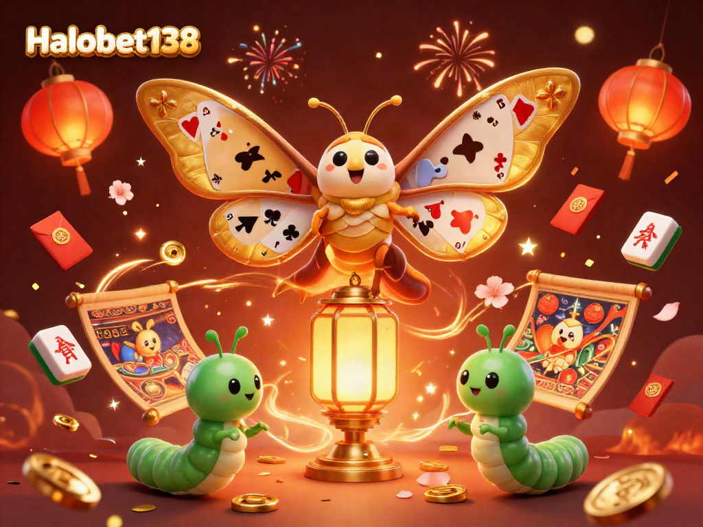 Engage with Halobet138's vibrant casino atmosphere featuring an artistic illustration of 3D characters and games.