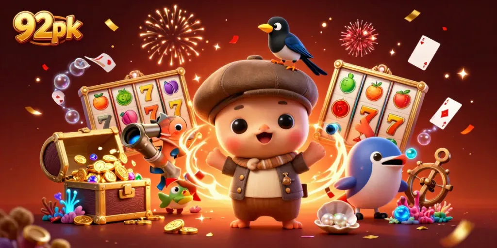 Experience thrilling wins with 92pk's vibrant casino adventure featuring Nessie and friends.