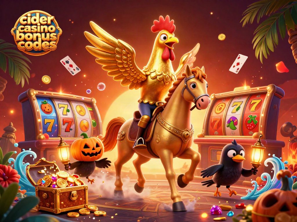 Experience exciting gameplay with cider casino bonus codes in this vibrant casino illustration.