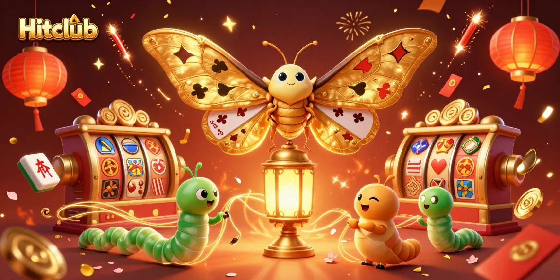 Hitclub offers an immersive experience with stunning visuals, showcasing vibrant slot reels and celebrating casino joy.
