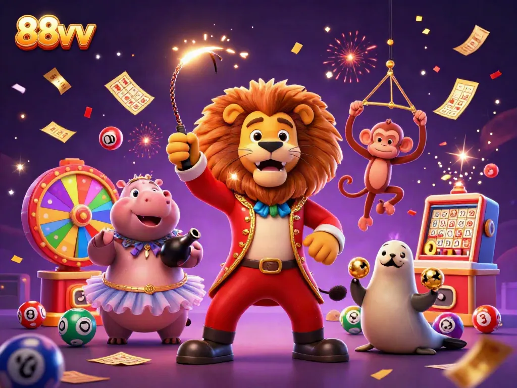 Experience the vibrant world of 88vv, where fun meets fortune in a dynamic casino scene.