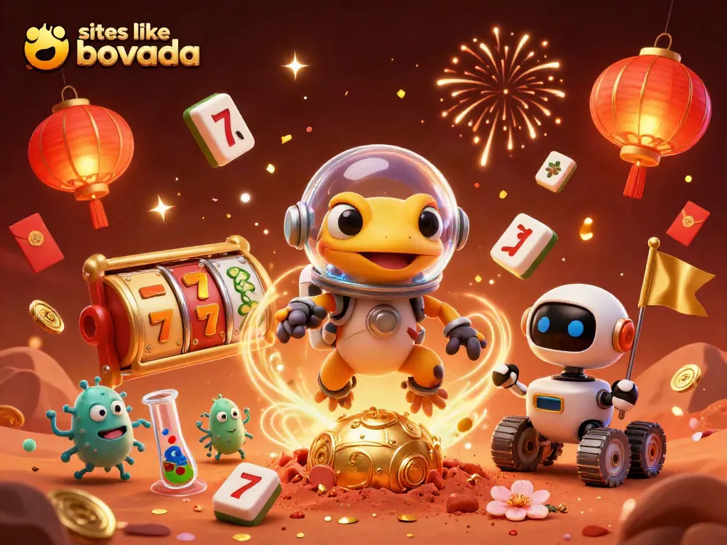 Experience thrilling gameplay of sites like bovada with vibrant slot reels and engaging casino elements.