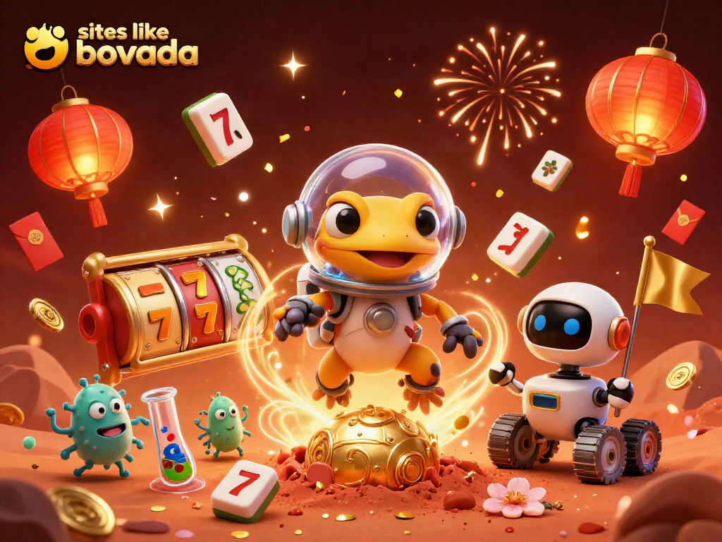 Experience thrilling gameplay of sites like bovada with vibrant slot reels and engaging casino elements.