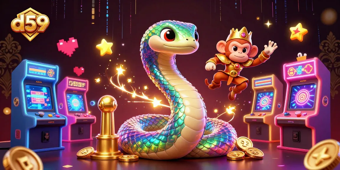 d59 guides players through an immersive gaming experience, featuring vibrant animated characters and casino elements.