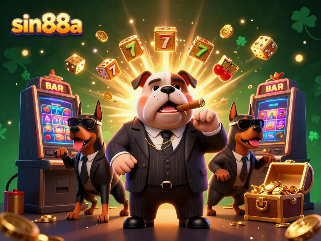 Experience the thrilling atmosphere at sin88a with dynamic slot machine action and vibrant casino characters.