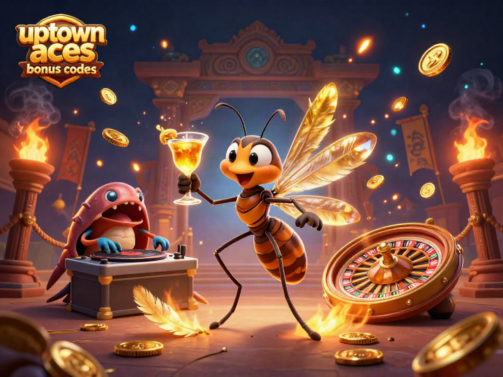 Engage with uptown aces bonus codes through captivating casino-themed 3D digital illustration art.
