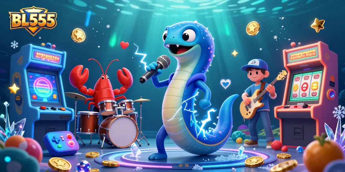 Experience the winning thrill with BL555's dynamic underwater casino scene featuring exciting gaming characters.